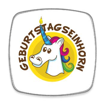 Geburtstag Geburtstagsspruch Einhorn Lustig - Viereckiger Kühlschrankmagnet - Weiß - Vorne