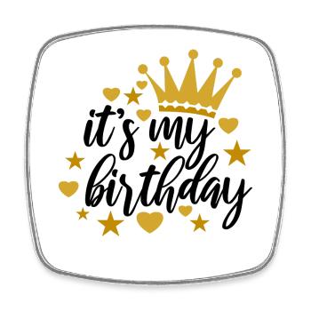 Happy birthday saying sayings - Square fridge magnet - white - Front