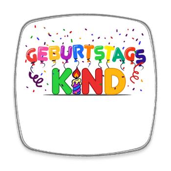 Geburtstagskind Kindergeburtstag Geburtstag Party - Viereckiger Kühlschrankmagnet - Weiß - Vorne