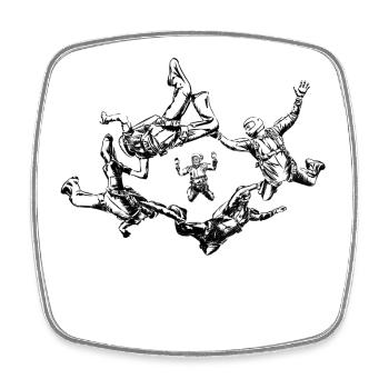 skydivers - Square fridge magnet - white - Front