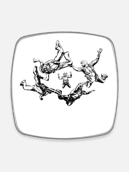 skydivers - Magnet carré - blanc