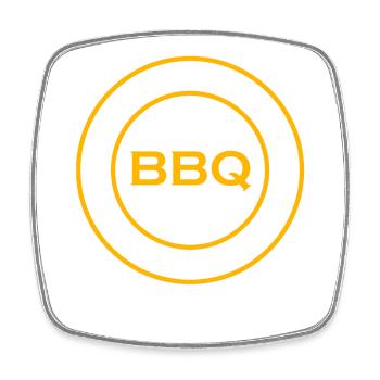 BBQ Grill barbecue BBQ Grillmeister grills - Square fridge magnet - white - Front