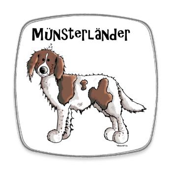 Süßer Münsterländer - Viereckiger Kühlschrankmagnet - Weiß - Vorne