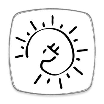 kabel sonne Electromobility Sustainable Energy - Square fridge magnet - white - Front