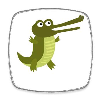 Crocodile Crocodiles Lézard Alligator Animaux De La Jungle - Magnet carré - blanc - Devant