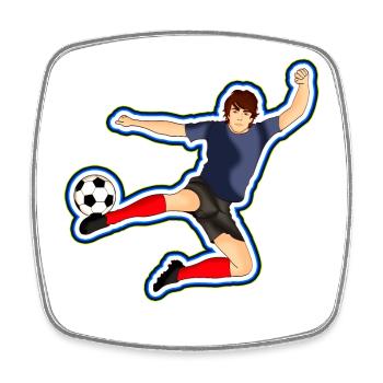 Fussballspieler - Viereckiger Kühlschrankmagnet - Weiß - Vorne