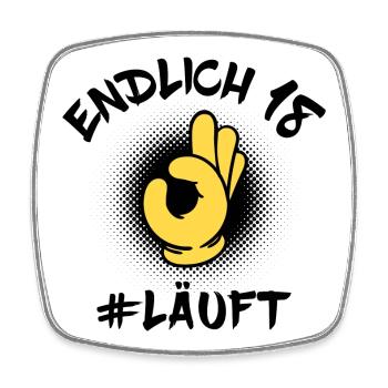 18. Geburtstag Achtzehn Jahre Volljährig Spruch - Viereckiger Kühlschrankmagnet - Weiß - Vorne