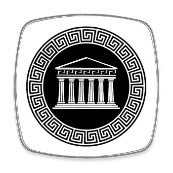 Ancient Temple - Square fridge magnet - white - Front