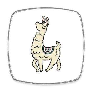 Llama alpaca - Square fridge magnet - white - Front