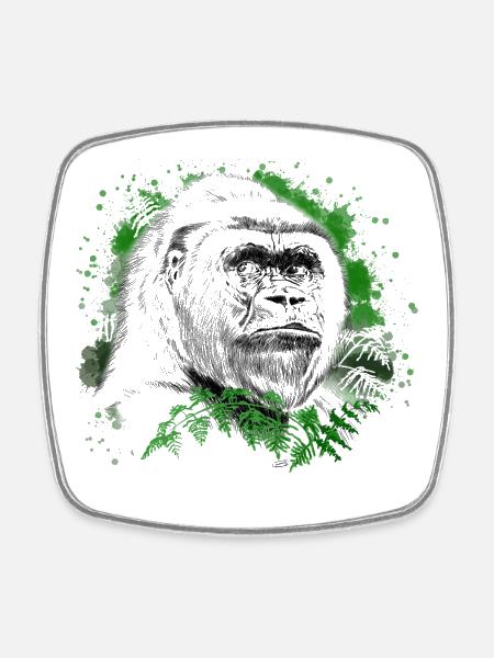 Gorilla - Square fridge magnet - white