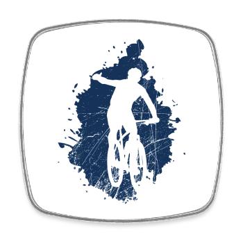 Radfahrer - Fahrrad - Viereckiger Kühlschrankmagnet - Weiß - Vorne