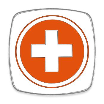 swisscross Swiss Cross white red - Square fridge magnet - white - Front