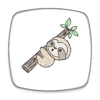Sloth on a branch - Square fridge magnet - white - Front