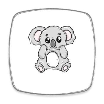 Kleiner Koala Kuschelfigur - Viereckiger Kühlschrankmagnet - Weiß - Vorne