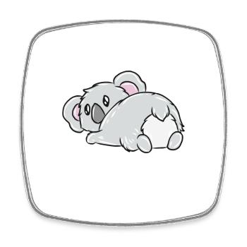 Sleeping Koala Cuddly Hero - Square fridge magnet - white - Front