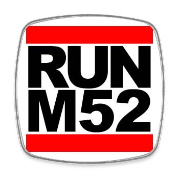 RUN M52 - Magnet carré - blanc - Devant