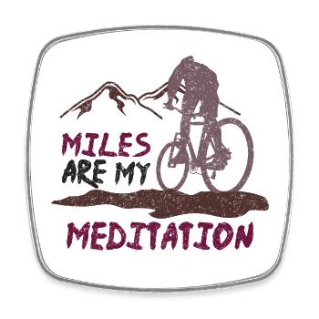 Miles are my meditation - dark design - design - Square fridge magnet - white - Front