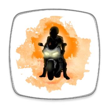 biker - Square fridge magnet - white - Front
