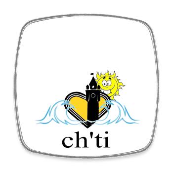 ch'ti - Square fridge magnet - white - Front