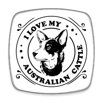 J'aime mon cadeau australien Treibhund - Magnet carré - blanc - Devant