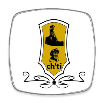ch'ti Wappen - Viereckiger Kühlschrankmagnet - Weiß - Vorne
