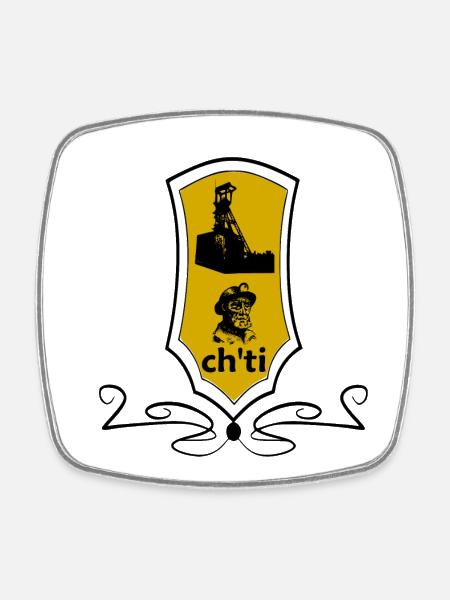 blason ch'ti - Magnet carré - blanc