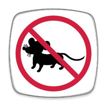 forbidden shield zone no mouse symbol maeuschen s - Square fridge magnet - white - Front