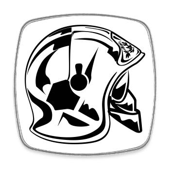 casque_20 16 - Magnet carré - blanc - Devant