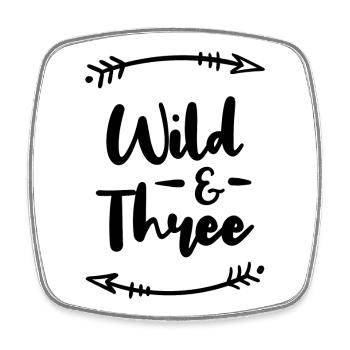 Third birthday 3 years old Three Number birth - Square fridge magnet - white - Front