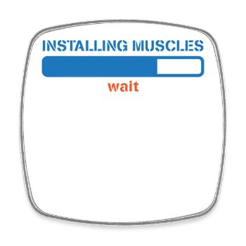Funny Sayings Muscles Toning Funny Humor - Square fridge magnet - white - Front
