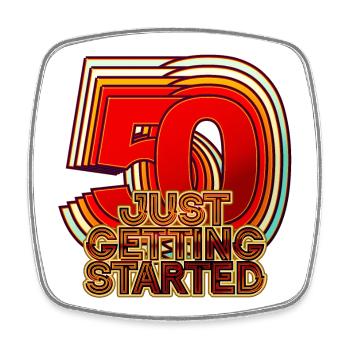 50th birthday - Square fridge magnet - white - Front