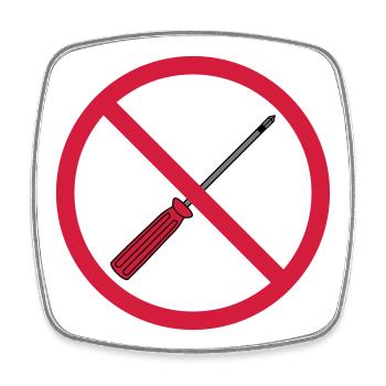 no screwdrivers forbidden sign mech - Square fridge magnet - white - Front