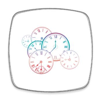 Vintage Uhr - Viereckiger Kühlschrankmagnet - Weiß - Vorne