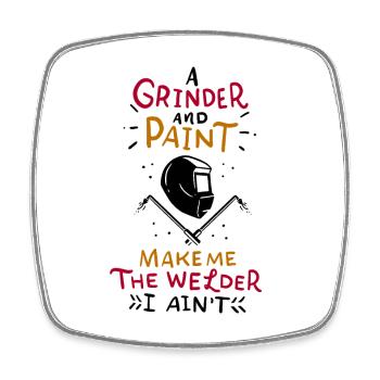 Welder welder saying job work MAG gift - Square fridge magnet - white - Front