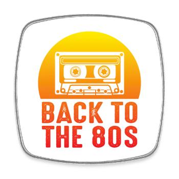 80s cassette - Square fridge magnet - white - Front