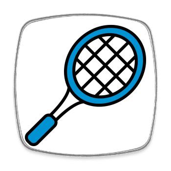 tennis - Square fridge magnet - white - Front
