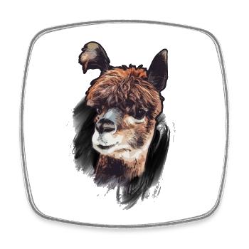 Alpaka Alpaca Kamel - Viereckiger Kühlschrankmagnet - Weiß - Vorne