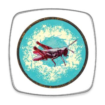 Illustration détaillée de sauterelle - Magnet carré - blanc - Devant