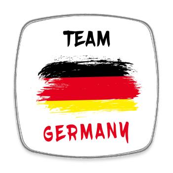 Team Deutschland / Flagge - Viereckiger Kühlschrankmagnet - Weiß - Vorne