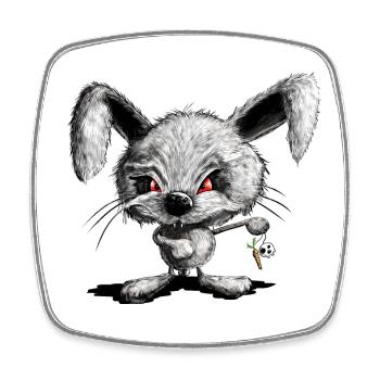 Lapin d'Halloween I Lapin d'Horreur I Mauvais Lapin - Magnet carré - blanc - Devant