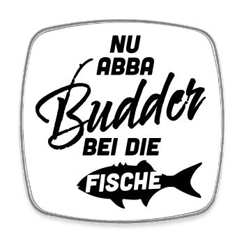 Nu aba Budder with the fish - Square fridge magnet - white - Front