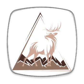 hirsch deer xmas weihnachten geschenk - Viereckiger Kühlschrankmagnet - Weiß - Vorne
