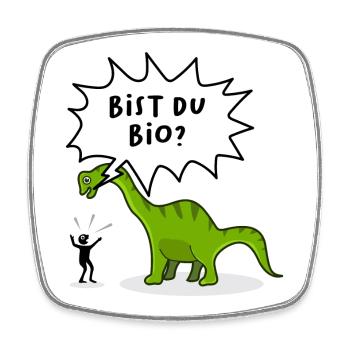 Vegetarian Dinosaur Funny Funny Saying Fun - Square fridge magnet - white - Front