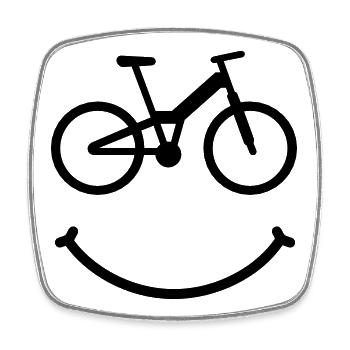 bike smile moutainbike - Viereckiger Kühlschrankmagnet - Weiß - Vorne