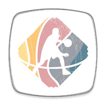 Basketball Basketball - Conception - Magnet carré - blanc - Devant
