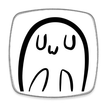 Cute UwU Ghost - Square fridge magnet - white - Front