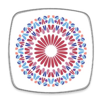 Mandala - Viereckiger Kühlschrankmagnet - Weiß - Vorne