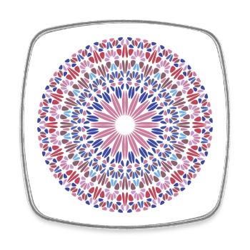 Mandala - Viereckiger Kühlschrankmagnet - Weiß - Vorne