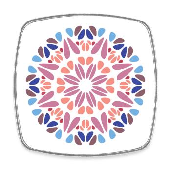 Mandala - Viereckiger Kühlschrankmagnet - Weiß - Vorne