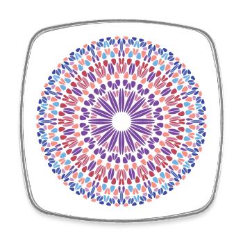 Mandala - Viereckiger Kühlschrankmagnet - Weiß - Vorne